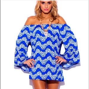 REDUCED 💜Royal blue boho mini dress/shirt
